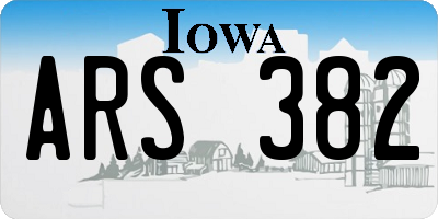 IA license plate ARS382