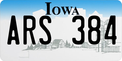 IA license plate ARS384