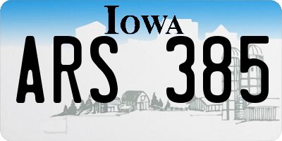 IA license plate ARS385