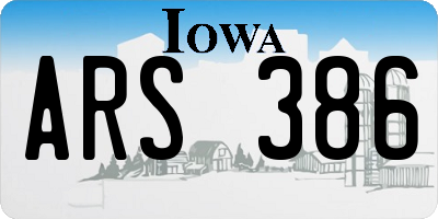 IA license plate ARS386