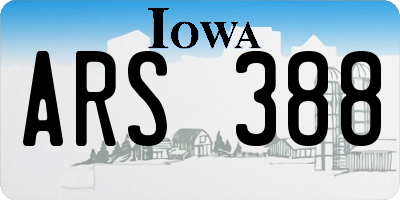 IA license plate ARS388