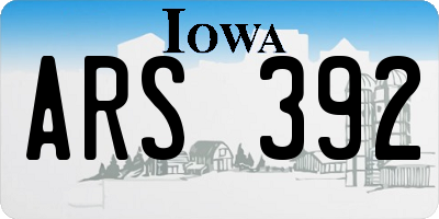 IA license plate ARS392