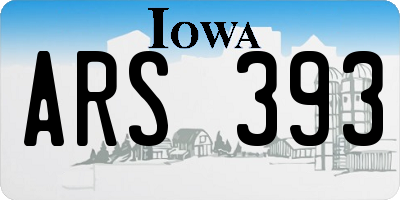 IA license plate ARS393