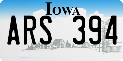 IA license plate ARS394