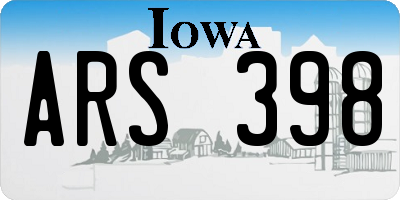 IA license plate ARS398