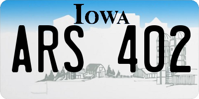 IA license plate ARS402