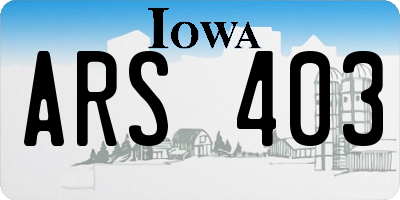 IA license plate ARS403