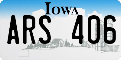 IA license plate ARS406