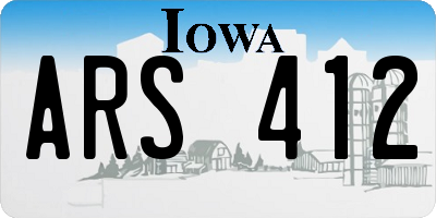 IA license plate ARS412