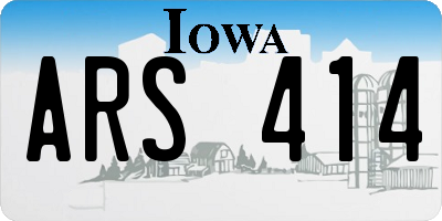IA license plate ARS414