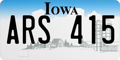 IA license plate ARS415