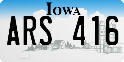IA license plate ARS416
