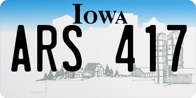 IA license plate ARS417