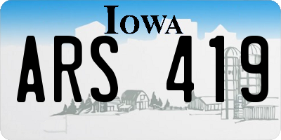 IA license plate ARS419