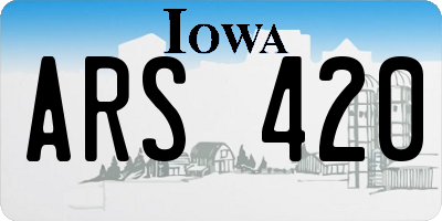 IA license plate ARS420