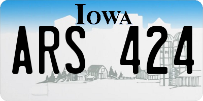 IA license plate ARS424