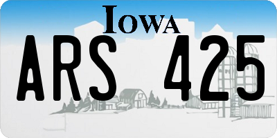 IA license plate ARS425