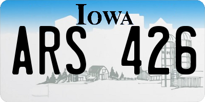 IA license plate ARS426