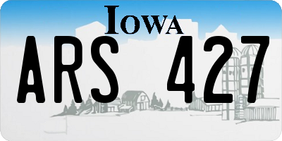IA license plate ARS427