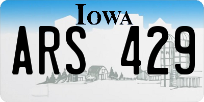 IA license plate ARS429