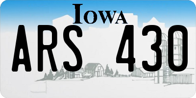 IA license plate ARS430