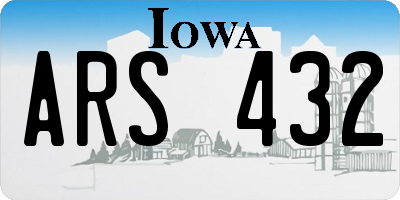 IA license plate ARS432