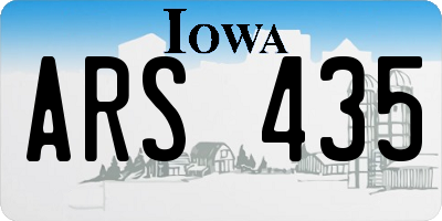 IA license plate ARS435