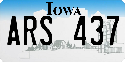 IA license plate ARS437