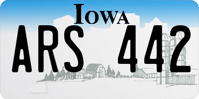 IA license plate ARS442