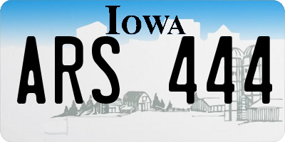 IA license plate ARS444