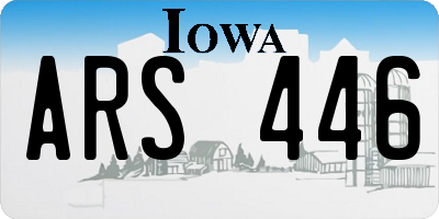 IA license plate ARS446