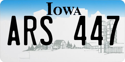 IA license plate ARS447