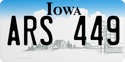 IA license plate ARS449
