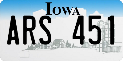 IA license plate ARS451
