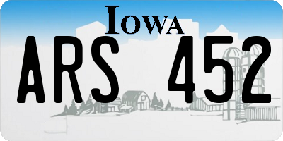 IA license plate ARS452