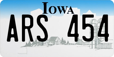 IA license plate ARS454