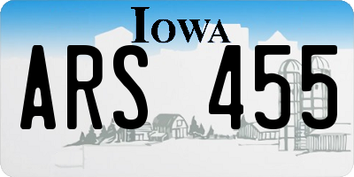 IA license plate ARS455