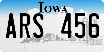 IA license plate ARS456