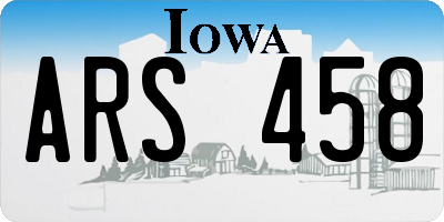 IA license plate ARS458