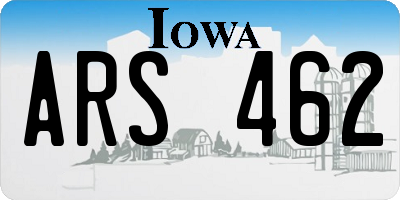 IA license plate ARS462