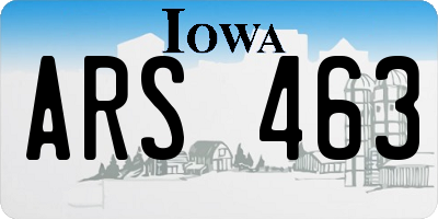 IA license plate ARS463