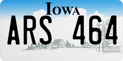 IA license plate ARS464