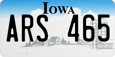 IA license plate ARS465