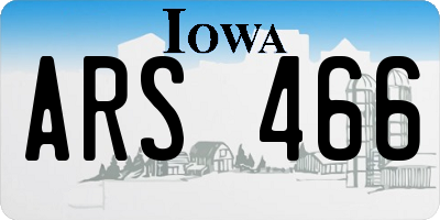 IA license plate ARS466