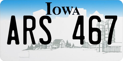 IA license plate ARS467