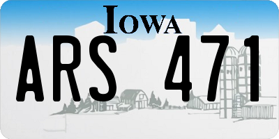 IA license plate ARS471