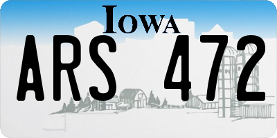 IA license plate ARS472