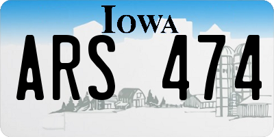 IA license plate ARS474