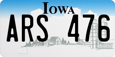 IA license plate ARS476