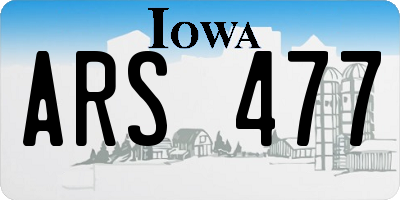 IA license plate ARS477